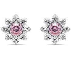 Brilio Silver Matching sidabrinis earrings with zircons Flowers EA577WP