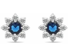 Brilio Silver Matching sidabrinis earrings with zircons Flowers EA577WB