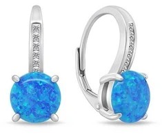 Brilio Silver Brilio Sidabrinis Matching sidabrinis earrings with zircons and synthetic opals EA932WB