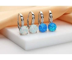 Brilio Silver Brilio Sidabrinis Matching sidabrinis earrings with zircons and synthetic opals EA932WB