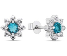 Brilio Silver Brilio Sidabrinis Matching sidabrinis earrings with zircons Flowers EA577WAQ