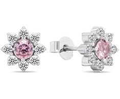Brilio Silver Matching sidabrinis earrings with zircons Flowers EA577WP