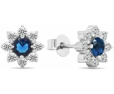 Brilio Silver Matching sidabrinis earrings with zircons Flowers EA577WB
