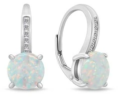 Brilio Silver Brilio Sidabrinis Matching sidabrinis earrings with zircons and synthetic opals EA932W
