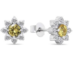 Brilio Silver Brilio Sidabrinis Matching sidabrinis earrings with zircons Flowers EA577WYL