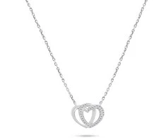 Brilio Silver Brilio Sidabrinis Decent sidabrinis heart pakabukas with zircons NCL83W