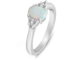 Brilio Silver Matching sidabrinis ring with opal and zircons RI109W