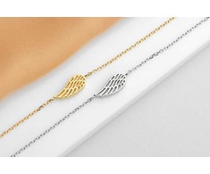 Brilio Silver Brilio Sidabrinis Delicate auksinis-plated bracelet with angel wing BRC129Y