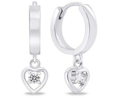 Brilio Silver Brilio Sidabrinis Delicate sidabrinis apskritimai su širdelėmis EA642W
