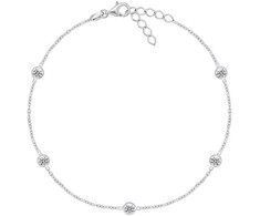 Brilio Silver Brilio Sidabrinis Delicate sidabrinis anklet with zircons ANK106W