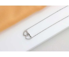 Brilio Silver Brilio Sidabrinis Delicate Sidabrinis Linked Hearts Kaklo papuošalas NCL117W