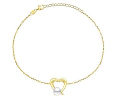 Brilio Silver Elegant auksinis-plated bracelet with real pearl BRC28Y