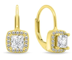 Brilio Silver Elegant auksinis-plated earrings with clear zircons EA1274Y