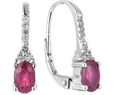 Brilio Silver Elegant sidabrinis dangling earrings with rubies SEC2747G