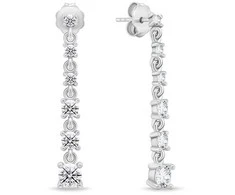 Brilio Silver Brilio Sidabrinis Elegant sidabrinis kabantys auskarai su cirkoniais EA830W
