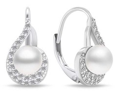 Brilio Silver Brilio Sidabrinis Elegant sidabrinis auskarai su perlais EA751W