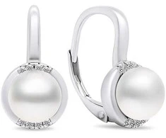 Brilio Silver Brilio Sidabrinis Elegant sidabrinis auskarai su perlais ir cirkoniais EA384W