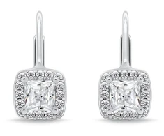Brilio Silver Elegant sidabrinis earrings with clear zircons EA1274W