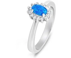 Brilio Silver Elegant sidabrinis ring with opal and zircons RI106WB