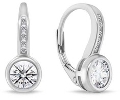 Brilio Silver Brilio Sidabrinis Elegant sidabrinis jewelry set with zircons SET201W (pendant, earrings)