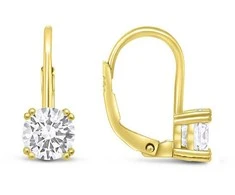 Brilio Silver Brilio Sidabrinis Fashionable auksinis-plated earrings with zircons EA116Y