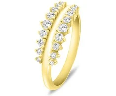 Brilio Silver Fashion auksinis-plated ring with clear zircons RI120Y