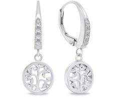 Brilio Silver Brilio Sidabrinis Fashion kabantys auskarai Tree of Life EA740W
