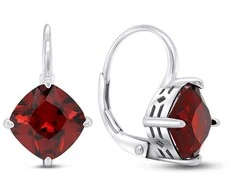 Brilio Silver Brilio Sidabrinis Fashionable sidabrinis earrings with red cubic zirconia EA304WR