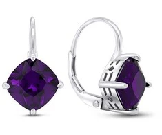Brilio Silver Brilio Sidabrinis Fashionable sidabrinis earrings with violetinė zircons EA304WAM