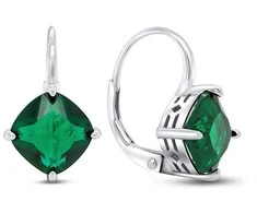 Brilio Silver Brilio Sidabrinis Fashionable sidabrinis earrings with žalias zircons EA304WG