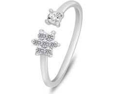 Brilio Silver Brilio Sidabrinis Fashion sidabrinis atviras žiedas su cirkoniais RI073W