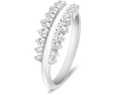 Brilio Silver Fashion sidabrinis ring with clear zircons RI120W