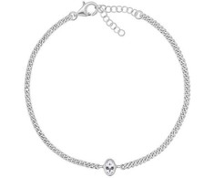 Brilio Silver Brilio Sidabrinis Delicate sidabrinis bracelet with oval zircon BRC113W