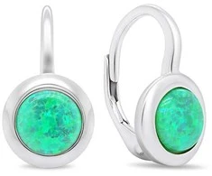 Brilio Silver Brilio Sidabrinis Delicate sidabrinis earrings with synthetic opals EA376WG