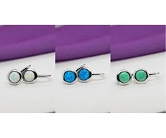 Brilio Silver Brilio Sidabrinis Delicate sidabrinis earrings with synthetic opals EA376W