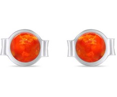 Brilio Silver Brilio Sidabrinis Fine sidabrinis smeigtukas su oranžiniais sintetiniais opalais EA625WR
