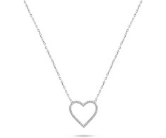 Brilio Silver Delicate sidabrinis pakabukas Heart with zircons NCL35W