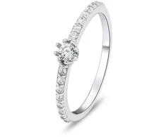 Brilio Silver Delicate sidabrinis ring with zircons RI023W