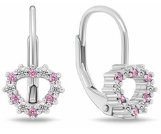 Brilio Silver Girls´ sidabrinis earrings Heart with cubic zirconia EA1235WP