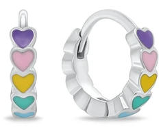 Brilio Silver Girls' sidabrinis rings with colorful hearts EA1255W