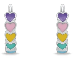 Brilio Silver Girls' sidabrinis rings with colorful hearts EA1255W