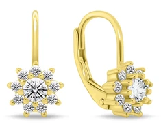 Brilio Silver Glittering auksinis-plated earrings with cubic zirconia EA1279Y