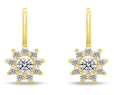 Brilio Silver Glittering auksinis-plated earrings with cubic zirconia EA1279Y