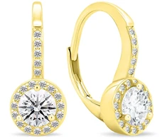 Brilio Silver Glittering auksinis-plated earrings with clear zircons EA442Y