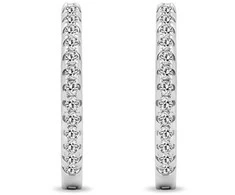 Brilio Silver Sparkling hoop earrings with zircons EA362W