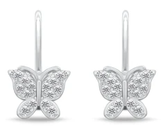 Brilio Silver Glittering sidabrinis earrings Bow tie EA1273W
