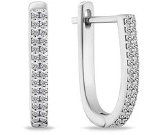 Brilio Silver Brilio Sidabrinis Glittering sidabrinis apvalūs auskarai EA132W