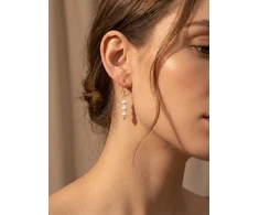Brilio Silver Gold-plated dangle earrings with real pearls EA1287Y