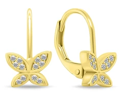 Brilio Silver Gold-plated dangling earrings with zircons Butterfly EA1272Y