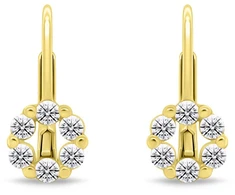 Brilio Silver Gold-plated dangling earrings with cubic zirconia EA1278Y